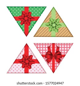 Gift box set vector illustration isolated on white background. Colorful Christmas gift boxes.