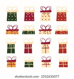 Gift box set vector illustration, Gift box icon set, Flat icon.