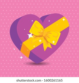 gift box in shape heart icon vector illustration design