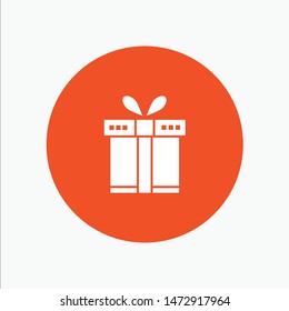 Gift, Box, Shopping, Ribbon white glyph icon