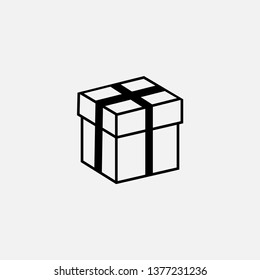 Gift box sign. Closed box