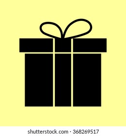 Gift box sign. Flat style icon vector illustration.