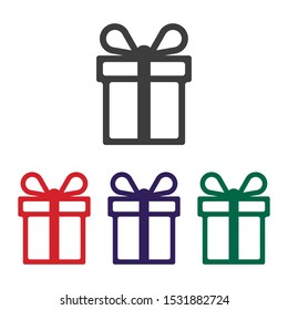 Gift box sign icon isolated on white background. Vector illustration. Eps 10.