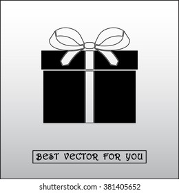 Gift box sign icon, vector illustration. Flat design style 