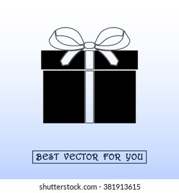 Gift box sign icon, vector illustration. Flat design style 