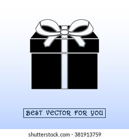 Gift box sign icon, vector illustration. Flat design style 