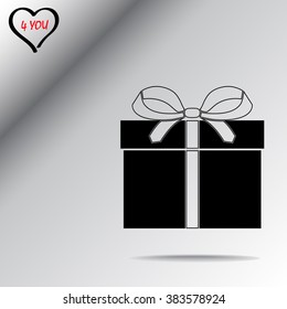 Gift box sign icon, vector illustration. Flat design style 