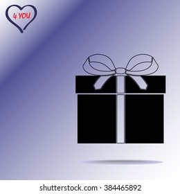 Gift box sign icon, vector illustration. Flat design style 