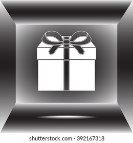 Gift box sign icon, vector illustration. Flat design style 