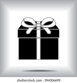 Gift box sign icon, vector illustration. Flat design style 