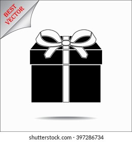 Gift box sign icon, vector illustration. Flat design style 