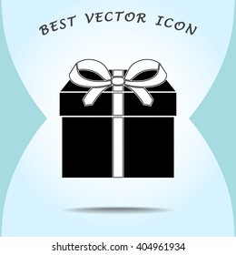Gift box sign icon, vector illustration. Flat design style 