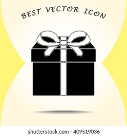 Gift box sign icon, vector illustration. Flat design style 