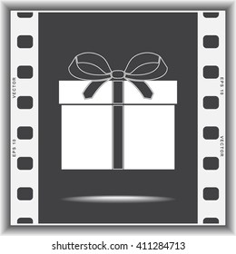 Gift box sign icon, vector illustration. Flat design style 