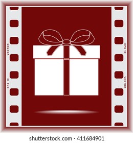 Gift box sign icon, vector illustration. Flat design style 