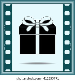 Gift box sign icon, vector illustration. Flat design style 