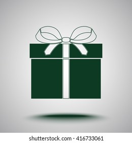 Gift box sign icon, vector illustration. Flat design style 