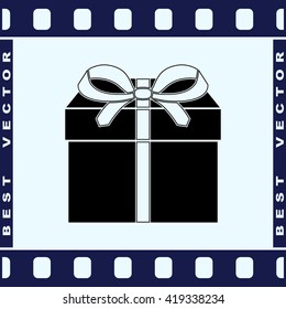 Gift box sign icon, vector illustration. Flat design style 