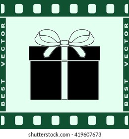 Gift box sign icon, vector illustration. Flat design style 