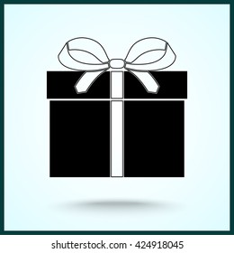 Gift box sign icon, vector illustration. Flat design style 