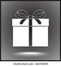 Gift box sign icon, vector illustration. Flat design style 
