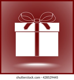 Gift box sign icon, vector illustration. Flat design style 
