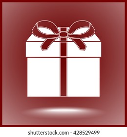 Gift box sign icon, vector illustration. Flat design style 