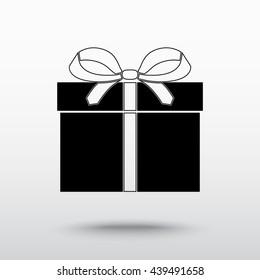 Gift box sign icon, vector illustration. Flat design style 