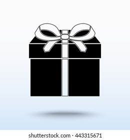 Gift box sign icon, vector illustration. Flat design style 