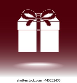 Gift box sign icon, vector illustration. Flat design style 