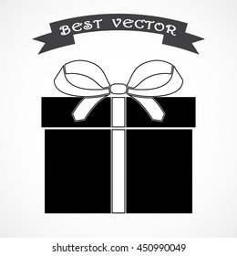 Gift box sign icon, vector illustration. Flat design style 
