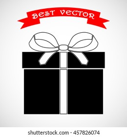 Gift box sign icon, vector illustration. Flat design style 