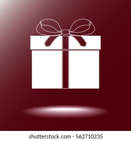 Gift box sign icon, vector illustration. Flat design style 