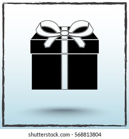 Gift box sign icon, vector illustration. Flat design style 