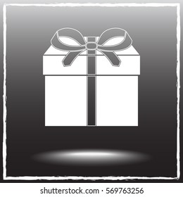 Gift box sign icon, vector illustration. Flat design style 