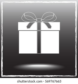 Gift box sign icon, vector illustration. Flat design style 