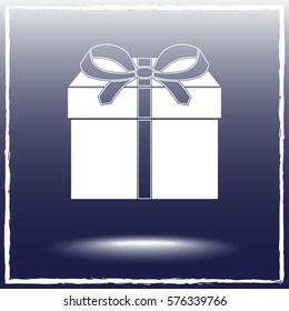 Gift box sign icon, vector illustration. Flat design style 