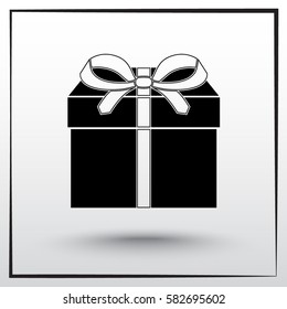 Gift box sign icon, vector illustration. Flat design style 
