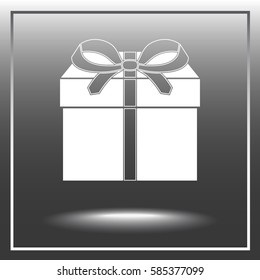 Gift box sign icon, vector illustration. Flat design style 