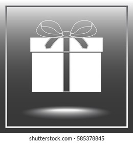 Gift box sign icon, vector illustration. Flat design style 