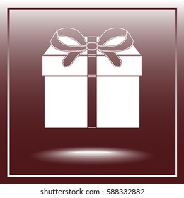 Gift box sign icon, vector illustration. Flat design style 