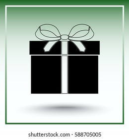 Gift box sign icon, vector illustration. Flat design style 