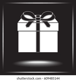 Gift box sign icon, vector illustration. Flat design style 