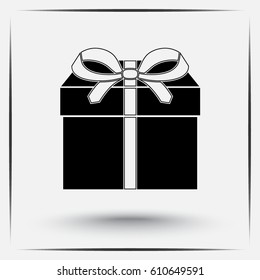 Gift box sign icon, vector illustration. Flat design style 