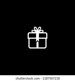 Gift box sign line icon design template element