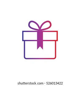 Gift box sign line icon design template element