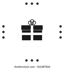 Gift box sign line icon. Present sign  icon. Present with bow symbol.