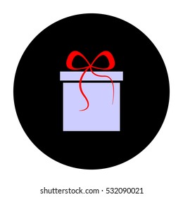 Gift box sign line vector icon. 