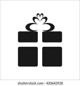 Gift box sign simple icon on  background