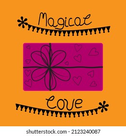 Gift box with signature for lovers and valentine's day